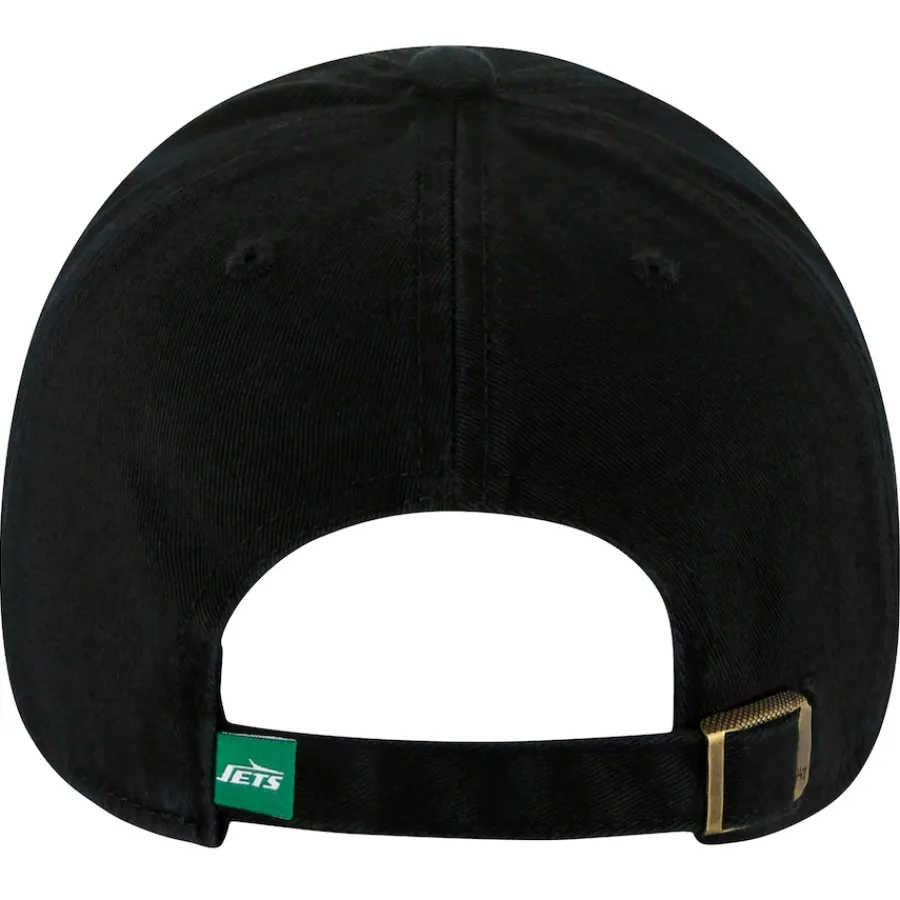 New York Jets Hats | Men^Men's '47 Black Clean Up Team Script Adjustable Hat