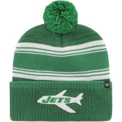 New York Jets Knit^Men's '47 Green Fadeout Cuffed Knit Hat With Pom