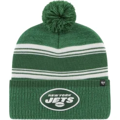 New York Jets Knit^Men's '47 Green Fadeout Cuffed Knit Hat With Pom