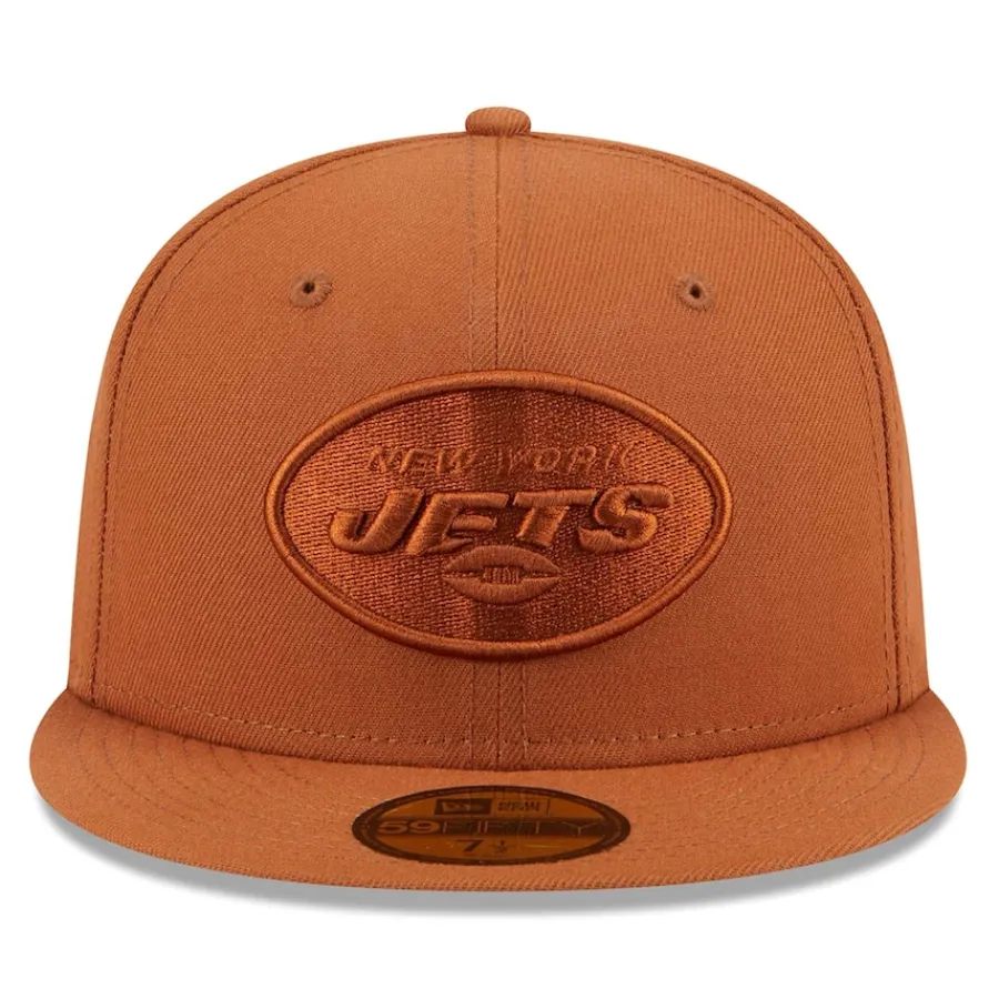 New York Jets Fitted^Men's New Era Brown Color Pack 59FIFTY Fitted Hat