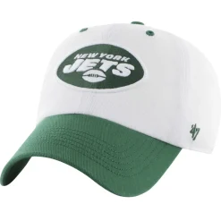 New York Jets Hats | Men^Men's '47 White/Green Double Header Diamond Clean Up Adjustable Hat