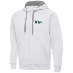 New York Jets Jackets^Men's Antigua White Victory Full-Zip Hoodie
