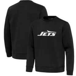 New York Jets Jackets^Men's Antigua Black Relevant Lightweight Pullover Sweatshirt