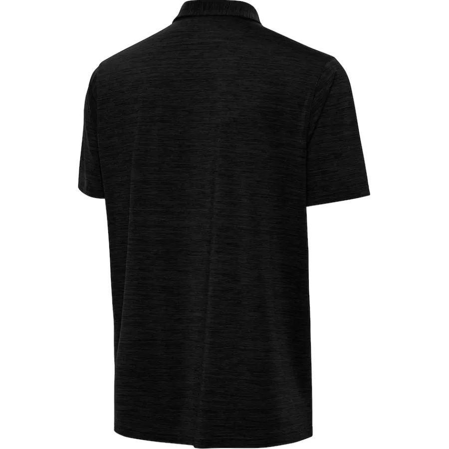 New York Jets Polos^Men's Antigua Heather Black Layout Polo