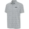 New York Jets Polos^Men's Antigua Heather Gray Relentless Polo