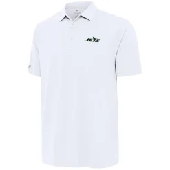 New York Jets Polos^Men's Antigua White Era Polo