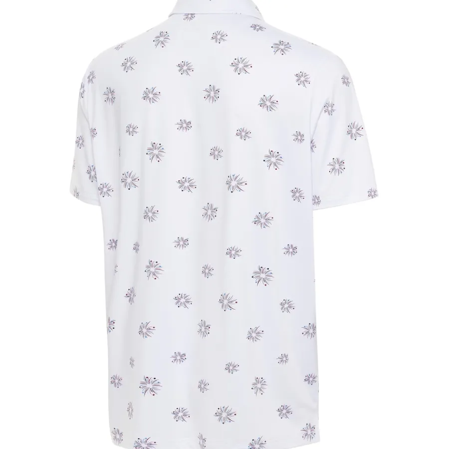 New York Jets Polos^Men's Antigua White Fireworks Polo