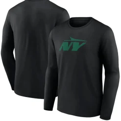 New York Jets Long Sleeved^Men's Black Secondary Logo Long Sleeve T-Shirt