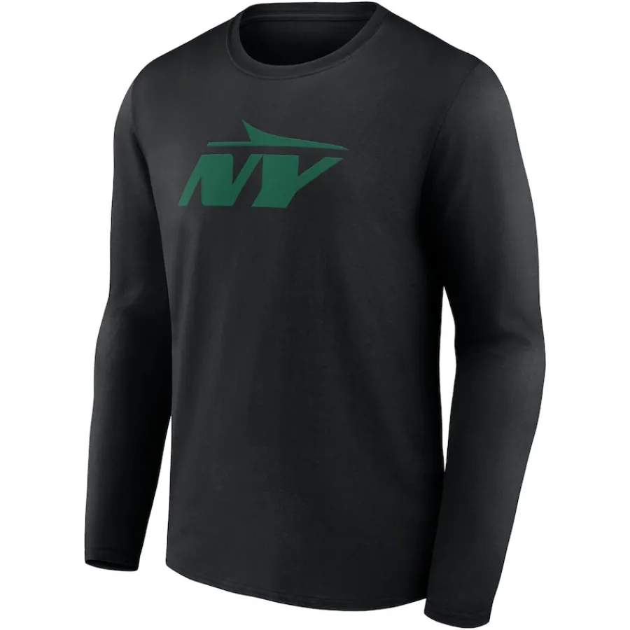 New York Jets Long Sleeved^Men's Black Secondary Logo Long Sleeve T-Shirt