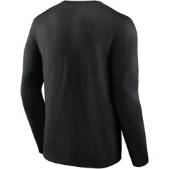 New York Jets Long Sleeved^Men's Black Logo Team Lockup Long Sleeve T-Shirt