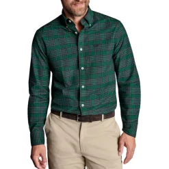 New York Jets Sweaters & Dress Shirts^Men's Charles Tyrwhitt Green Slim Fit Oxford Button-Down Shirt