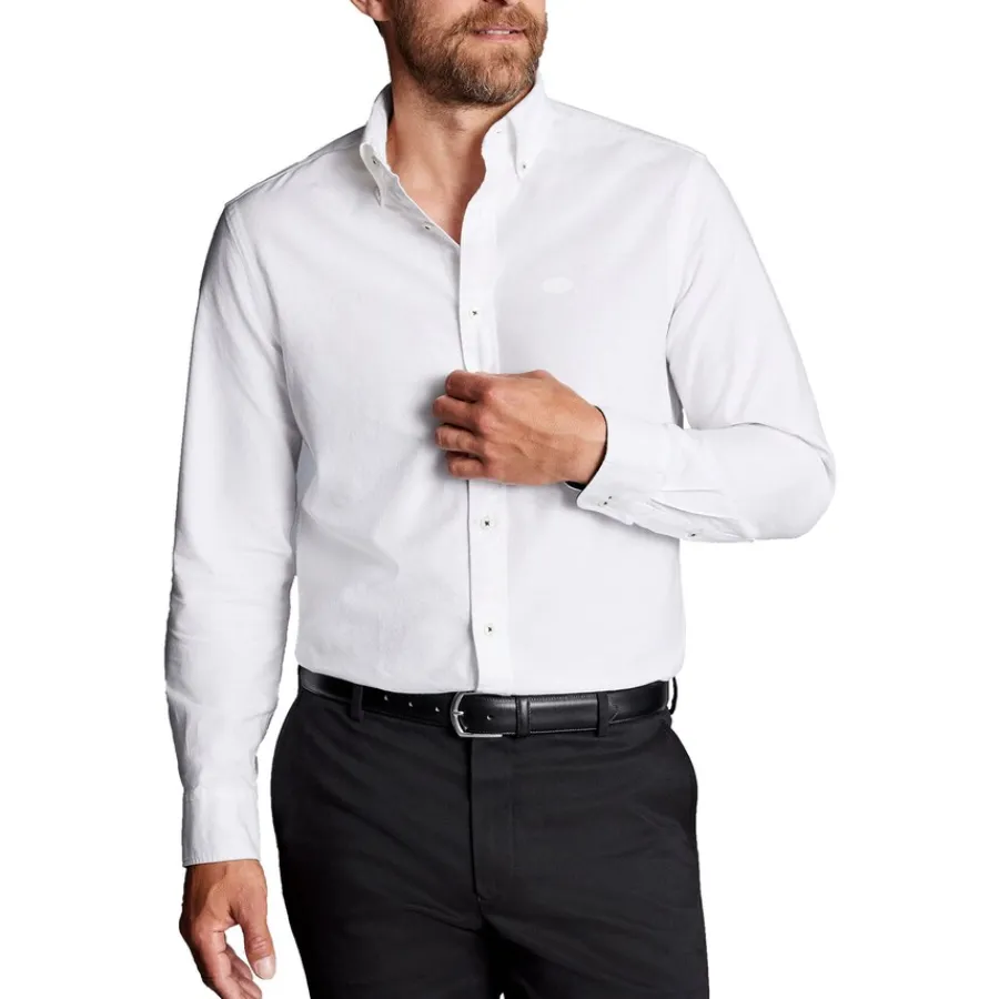 New York Jets Sweaters & Dress Shirts^Men's Charles Tyrwhitt White Slim Fit Oxford Button-Down Shirt