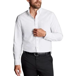 New York Jets Sweaters & Dress Shirts^Men's Charles Tyrwhitt White Slim Fit Oxford Button-Down Shirt