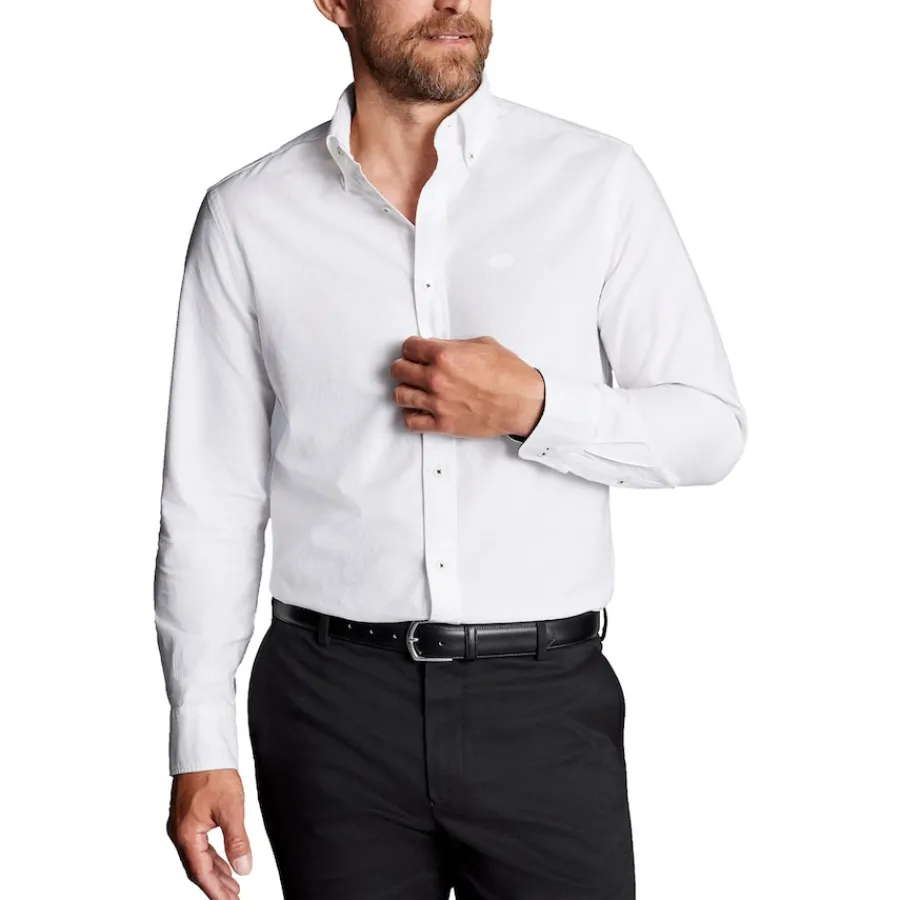 New York Jets Sweaters & Dress Shirts^Men's Charles Tyrwhitt White Slim Fit Oxford Button-Down Shirt