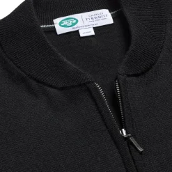 New York Jets Sweaters & Dress Shirts | Sweatshirts & Fleece^Men's Charles Tyrwhitt Black Merino Full-Zip Sweater