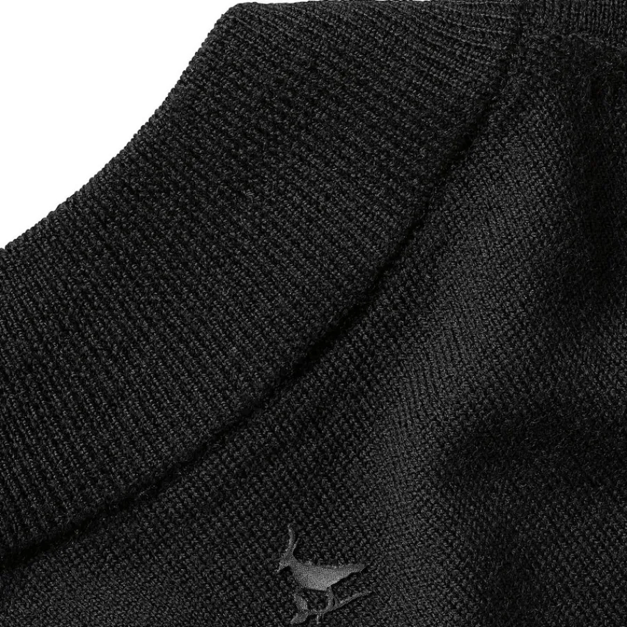 New York Jets Sweaters & Dress Shirts | Sweatshirts & Fleece^Men's Charles Tyrwhitt Black Merino Full-Zip Sweater