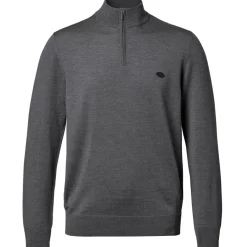 New York Jets Sweaters & Dress Shirts | Sweatshirts & Fleece^Men's Charles Tyrwhitt Gray Merino Quarter-Zip Pullover Sweater
