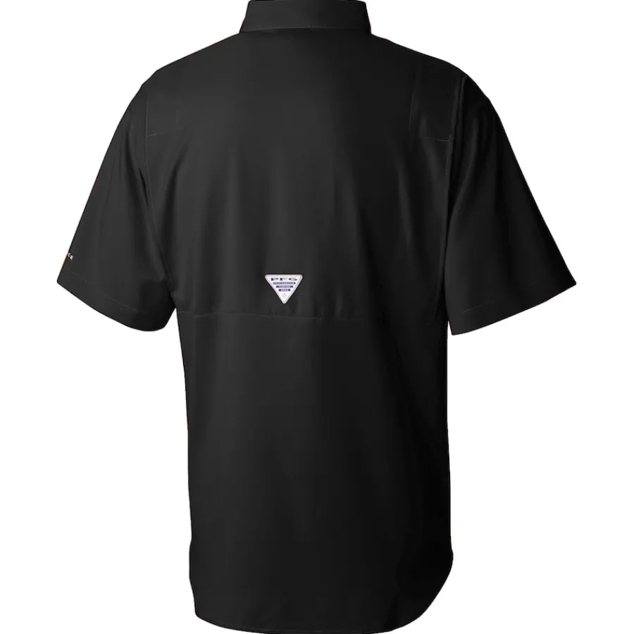New York Jets Polos | Sweaters & Dress Shirts^Men's Columbia Black Tamiami Omni-Shade Button-Down Shirt
