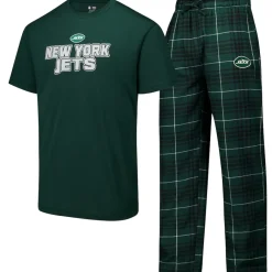 New York Jets Underwear & Sleepwear^Men's Concepts Sport Green/Black Vector T-Shirt & Flannel Pants Sleep Set