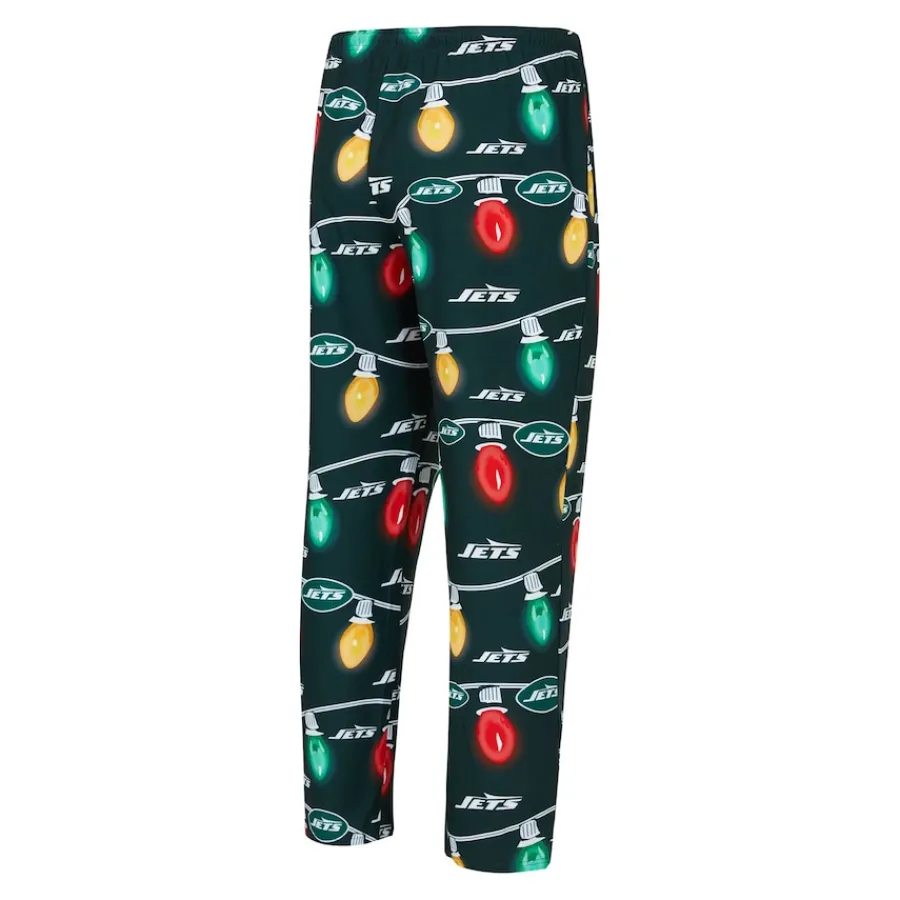 New York Jets Underwear & Sleepwear^Men's Concepts Sport Hunter Green Garland Knit Raglan Long Sleeve T-Shirt And Pants Set