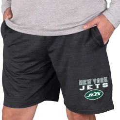 New York Jets Shorts & Pants^Men's Concepts Sport Charcoal Bullseye Knit Jam Shorts
