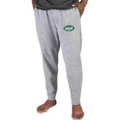 New York Jets Shorts & Pants^Men's Concepts Sport Gray Throwback Logo Mainstream Cuffed Terry Pants