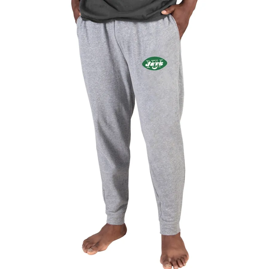 New York Jets Shorts & Pants^Men's Concepts Sport Gray Throwback Logo Mainstream Cuffed Terry Pants