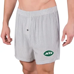 New York Jets Underwear & Sleepwear^Men's Concepts Sport Gray/White Melody Boxers