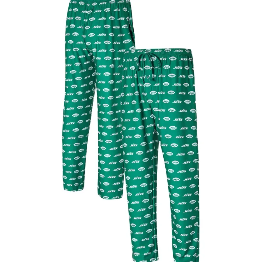 New York Jets Underwear & Sleepwear^Men's Concepts Sport Green Record Allover Print Knit Pants