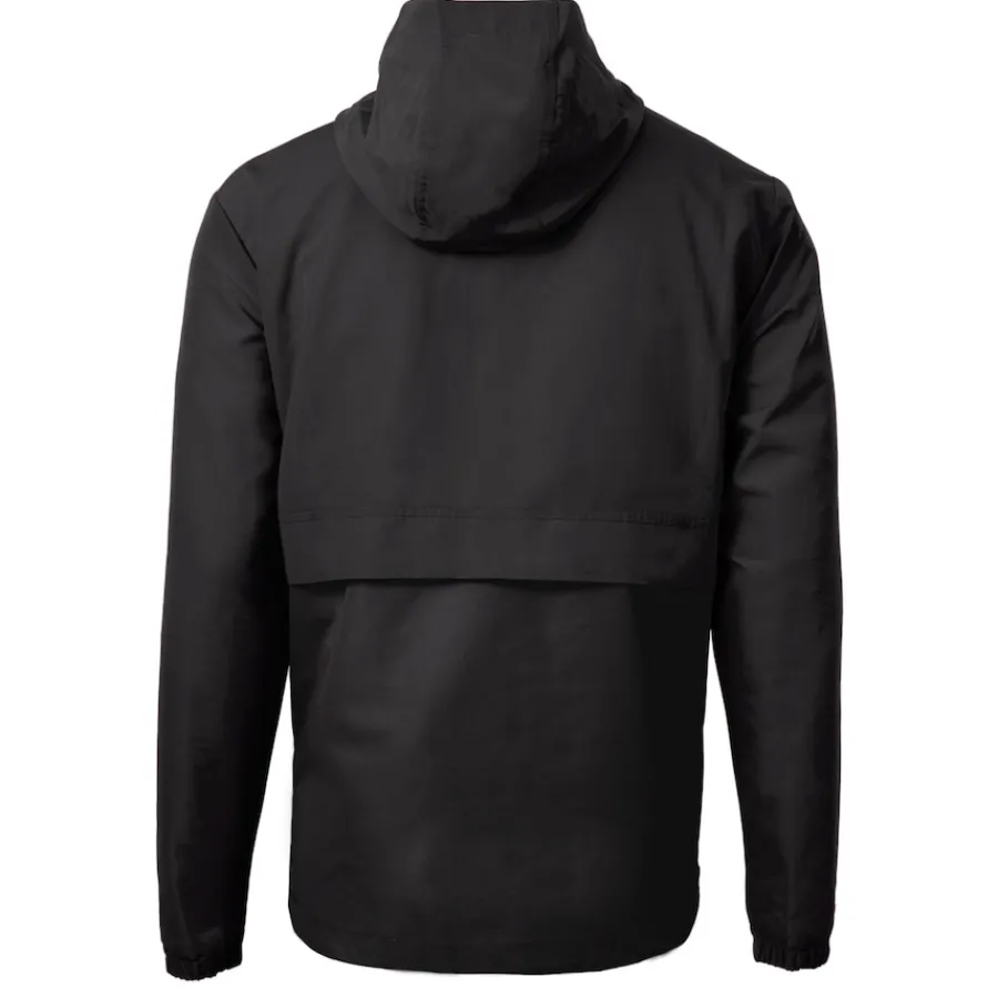 New York Jets Jackets^Men's Cutter & Buck Black Primary Logo Charter Eco Recycled Half-Zip Anorak Jacket