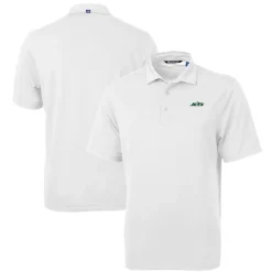New York Jets Polos^Men's Cutter & Buck White Primary Logo DryTec Virtue Eco Pique Recycled Polo