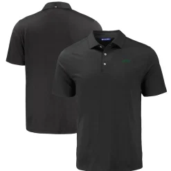 New York Jets Polos^Men's Cutter & Buck Black Primary Logo Coastline Epic Comfort Eco Recycled Polo
