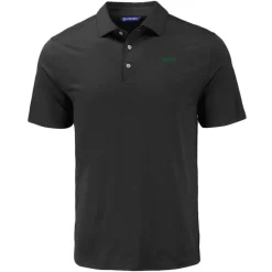 New York Jets Polos^Men's Cutter & Buck Black Primary Logo Coastline Epic Comfort Eco Recycled Polo