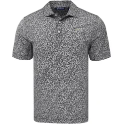 New York Jets Polos^Men's Cutter & Buck Black Pike Eco Flora Print Polo