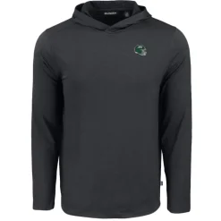 New York Jets Sweaters & Dress Shirts^Men's Cutter & Buck Black Helmet Coastline Epic Comfort Eco Recycled Long Sleeve Hoodie T-Shirt