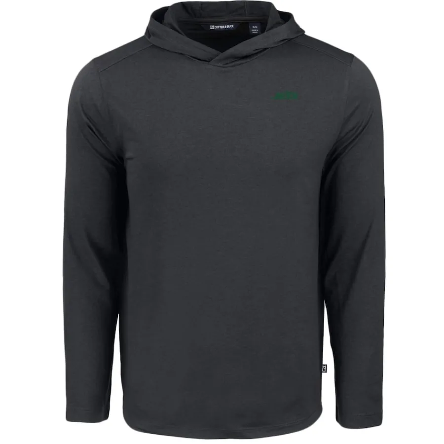 New York Jets Sweaters & Dress Shirts^Men's Cutter & Buck Black Primary Logo Coastline Epic Comfort Eco Recycled Long Sleeve Hoodie T-Shirt