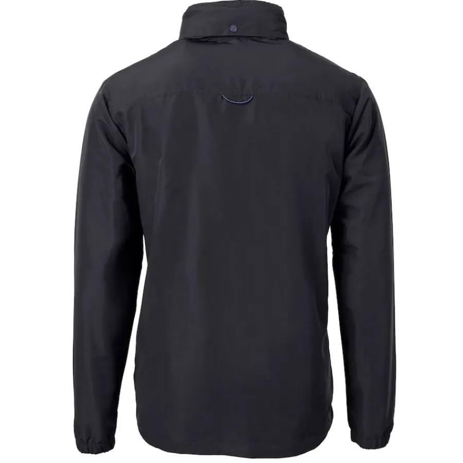 New York Jets Big & Tall^Men's Cutter & Buck Black Big & Tall Helmet Charter Eco Knit Recycled Full-Zip Jacket