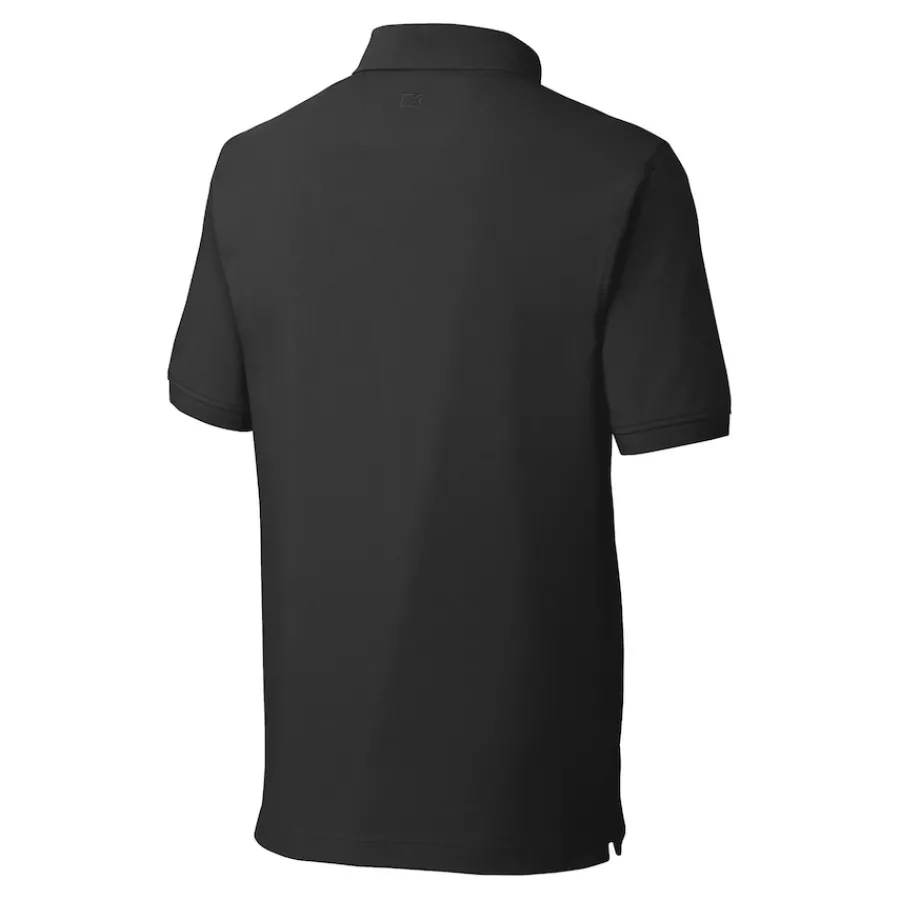 New York Jets Big & Tall^Men's Cutter & Buck Black Big & Tall Primary Logo Advantage Tri-Blend Pique Polo