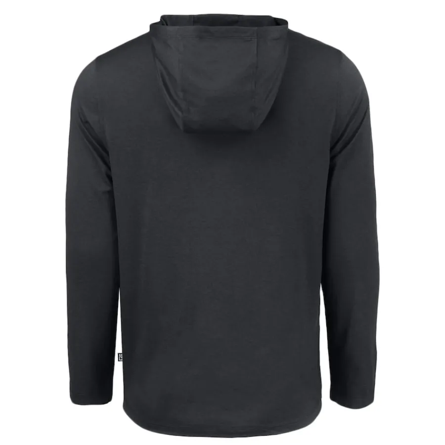 New York Jets Sweaters & Dress Shirts^Men's Cutter & Buck Black Monochromatic Logo Coastline Epic Comfort Eco Recycled Long Sleeve Hoodie T-Shirt
