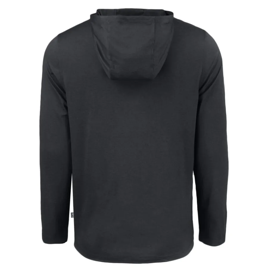 New York Jets Sweaters & Dress Shirts^Men's Cutter & Buck Black Primary Logo Coastline Epic Comfort Eco Recycled Long Sleeve Hoodie T-Shirt