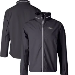 New York Jets Accessories | Rainwear^Men's Cutter & Buck Graphite Throwback Logo Vapor Water Repellent Stretch Full-Zip Rain Jacket