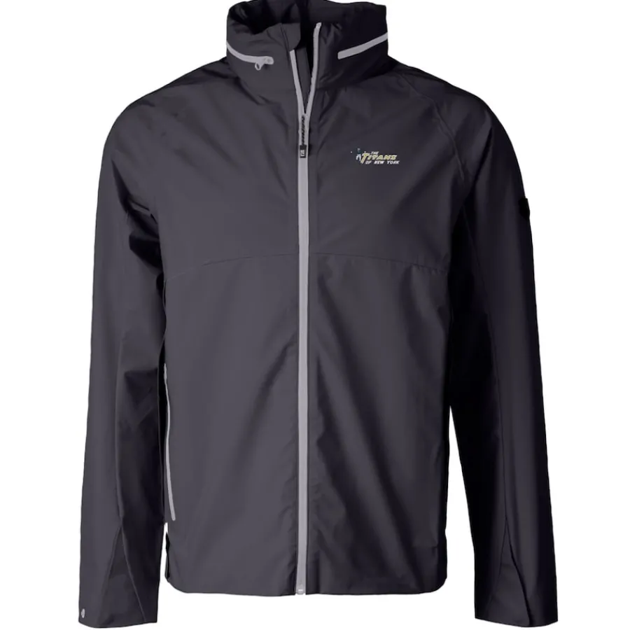 New York Jets Accessories | Rainwear^Men's Cutter & Buck Graphite Throwback Logo Vapor Water Repellent Stretch Full-Zip Rain Jacket
