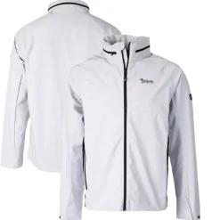 New York Jets Accessories | Rainwear^Men's Cutter & Buck Gray Throwback Logo Vapor Water Repellent Stretch Full-Zip Rain Jacket