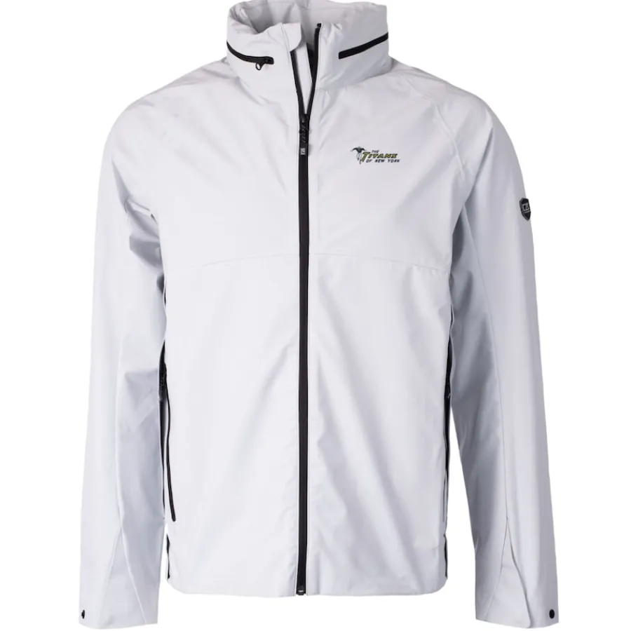 New York Jets Accessories | Rainwear^Men's Cutter & Buck Gray Throwback Logo Vapor Water Repellent Stretch Full-Zip Rain Jacket