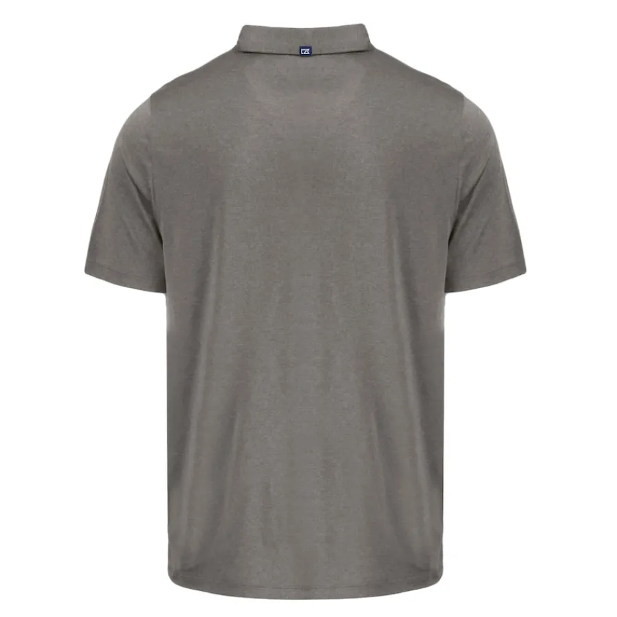 New York Jets Polos^Men's Cutter & Buck Gray Monochromatic Logo Coastline Epic Comfort Eco Recycled Polo