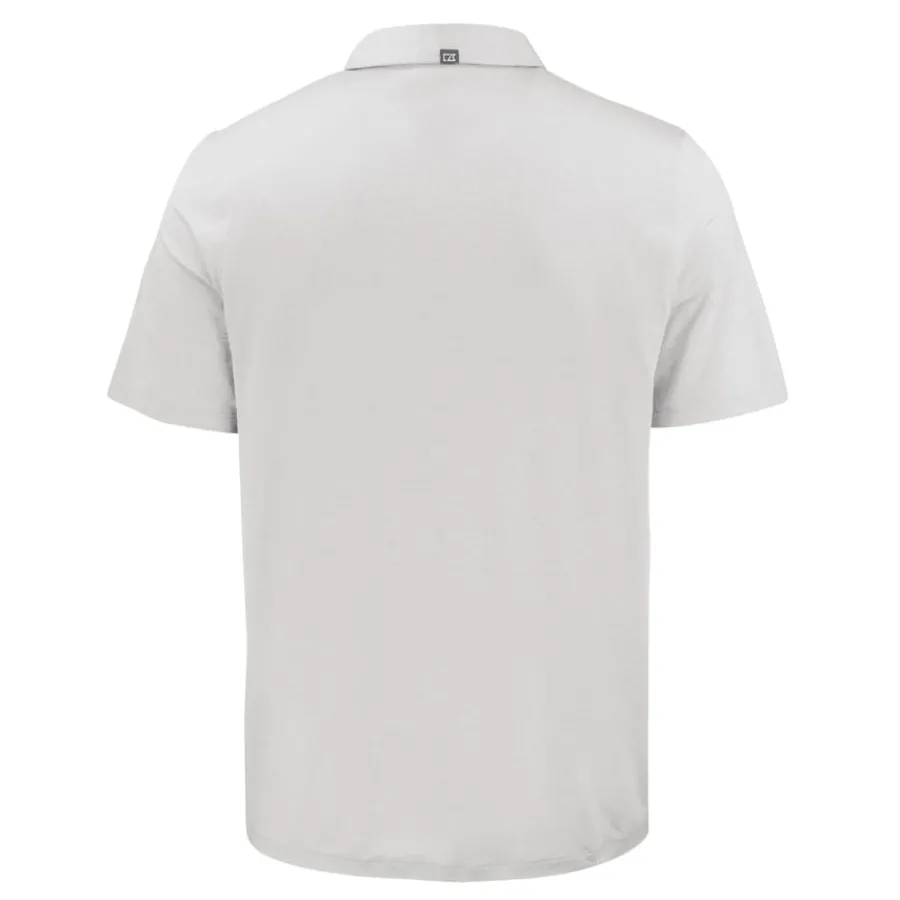 New York Jets Polos^Men's Cutter & Buck Gray Monochromatic Logo Coastline Epic Comfort Eco Recycled Polo