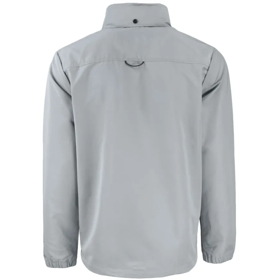 New York Jets Big & Tall^Men's Cutter & Buck Gray Big & Tall Monochromatic Logo Charter Eco Knit Recycled Full-Zip Jacket
