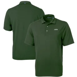 New York Jets Polos | Big & Tall^Men's Cutter & Buck Green Primary Logo Big & Tall DryTec Virtue Eco Pique Recycled Polo