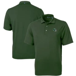 New York Jets Big & Tall^Men's Cutter & Buck Green Helmet Big & Tall DryTec Virtue Eco Pique Recycled Polo