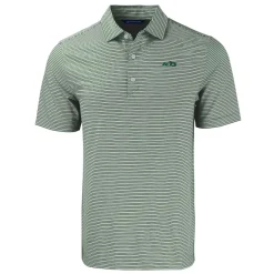 New York Jets Polos^Men's Cutter & Buck Green Primary Logo Forge Eco Double Stripe Stretch Recycled Polo